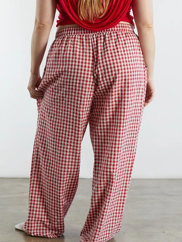 Women The Perfect Pant Red Gingham Lisa Says Gah Bottoms