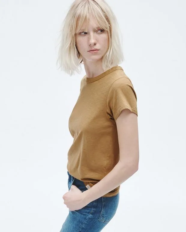 Women The Slub Tee KhakiMilitary OliveRedSaluteWashed Slate TShirts rag and bone
