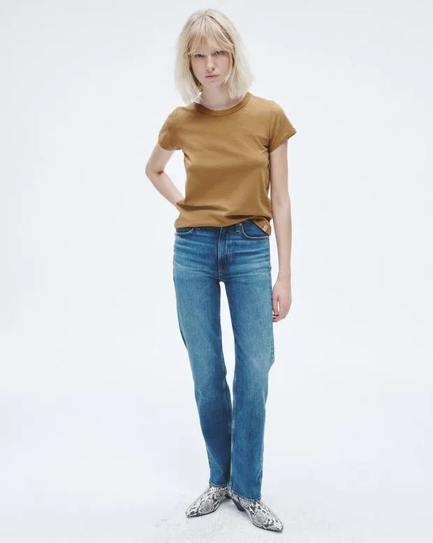 Women The Slub Tee KhakiMilitary OliveRedSaluteWashed Slate TShirts rag and bone