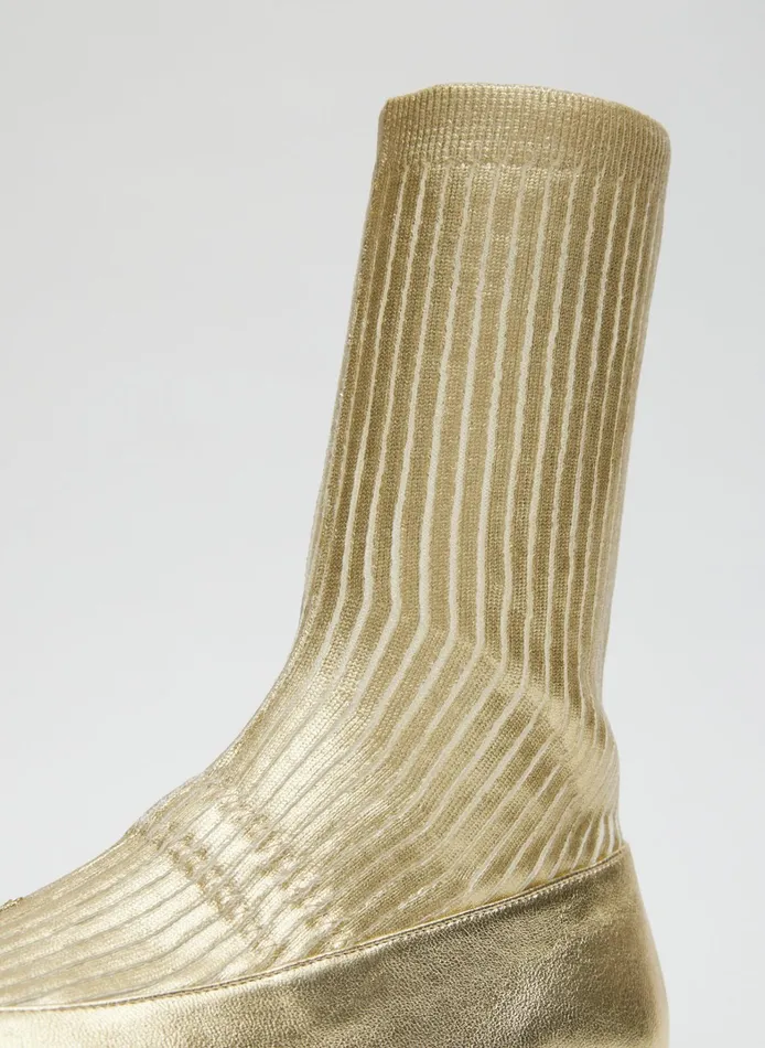 Women Tibi Boots Borg Metallic Sock Shoe