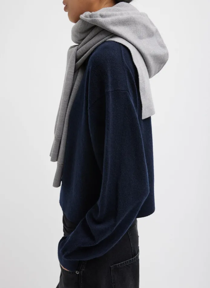 Women Tibi Knitwear and Sweatshirts Light Weight Airy Extrafine Wool Hooded Scarf