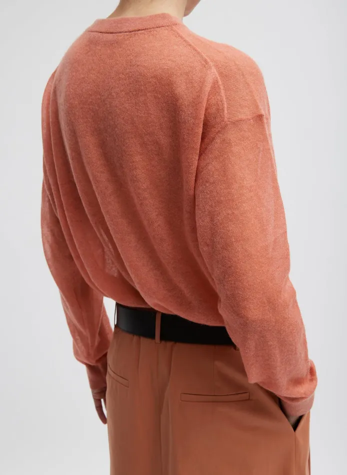 Women Tibi Knitwear and Sweatshirts Sheer Sweater Crewneck Easy Pullover