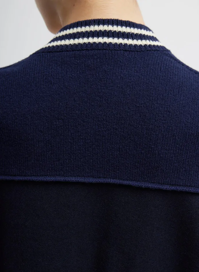 Women Tibi Knitwear and Sweatshirts Tilden Deep VNeck Tennis Sweater