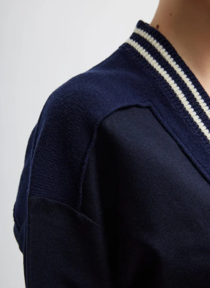 Women Tibi Knitwear and Sweatshirts Tilden Deep VNeck Tennis Sweater