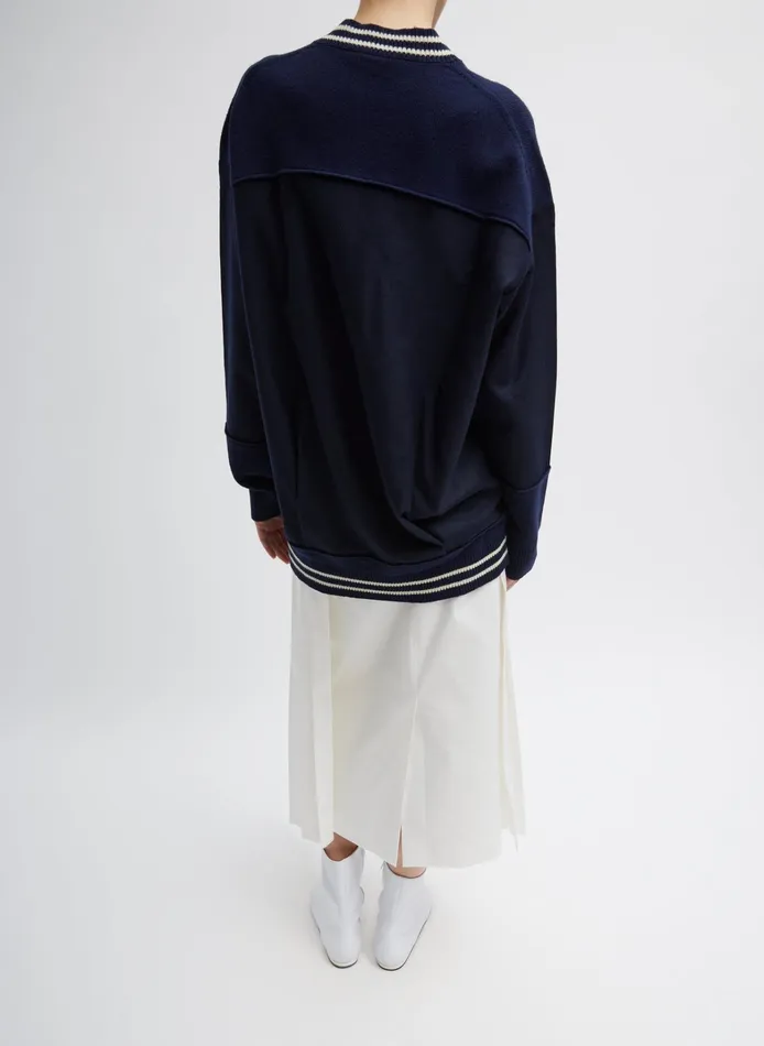 Women Tibi Knitwear and Sweatshirts Tilden Deep VNeck Tennis Sweater
