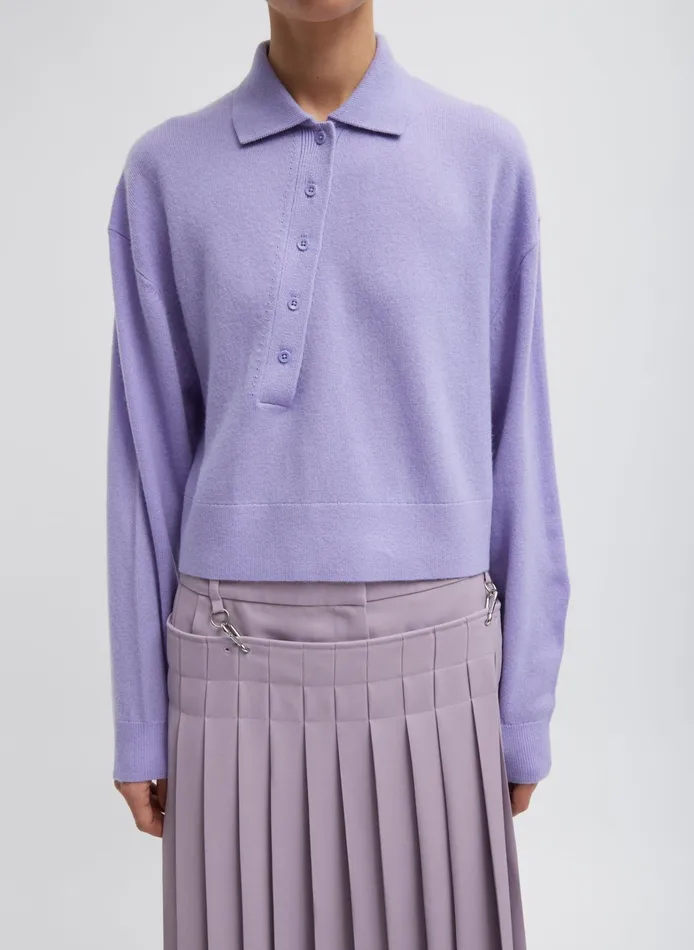 Women Tibi Knitwear and Sweatshirts Washable Cashmere Easy Polo Cropped Sweater Women Tibi Knitwear and Sweatshirts Washable Cashmere Easy Polo Cropped Sweater