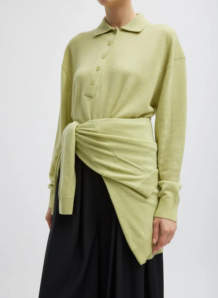 Women Tibi Knitwear and Sweatshirts Washable Cashmere Easy Polo Cropped Sweater