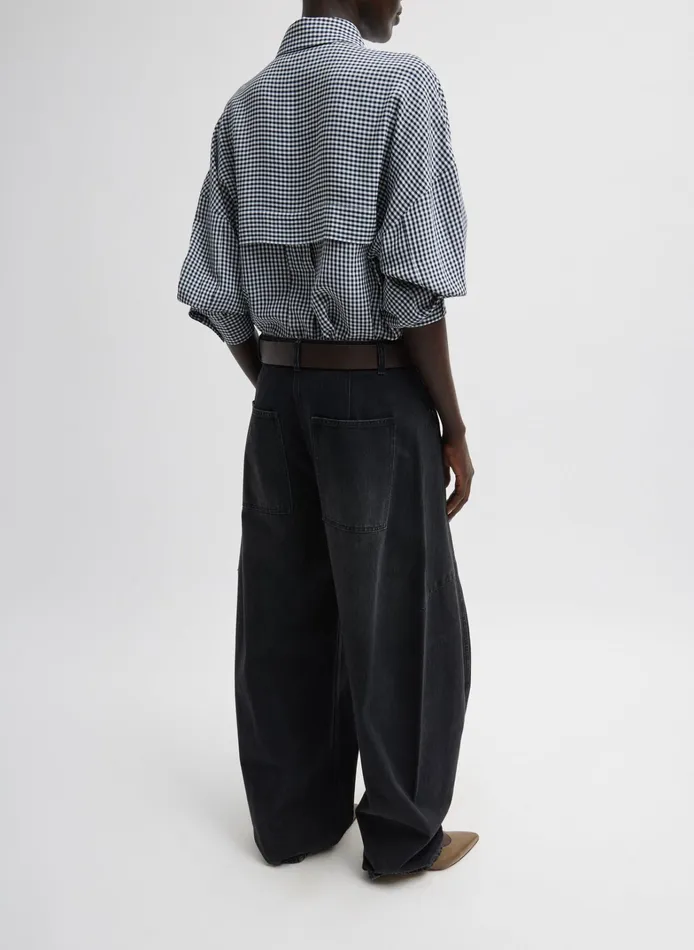 Women Tibi Pants and Shorts Vintage Black Denim Sid Jean