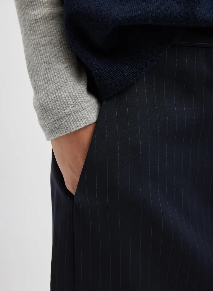 Women Tibi Skirts Dominic Pinstripe Long Trouser Skirt
