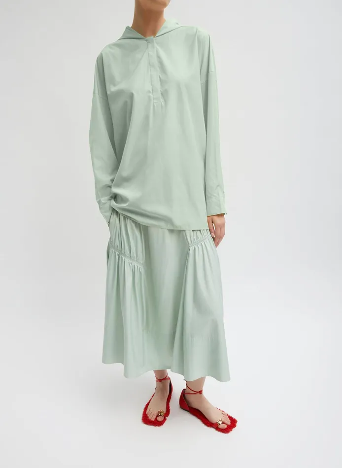 Women Tibi Skirts Shirred Nylon Paneled Skirt