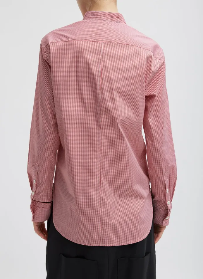 Women Tibi Tops Mini Check Shirting Detached Slim Shirt
