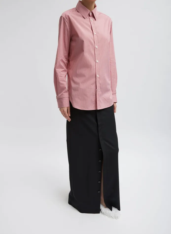 Women Tibi Tops Mini Check Shirting Detached Slim Shirt