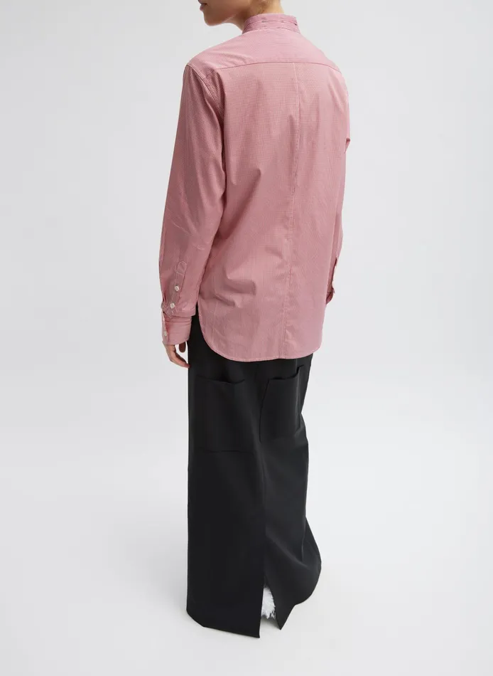 Women Tibi Tops Mini Check Shirting Detached Slim Shirt