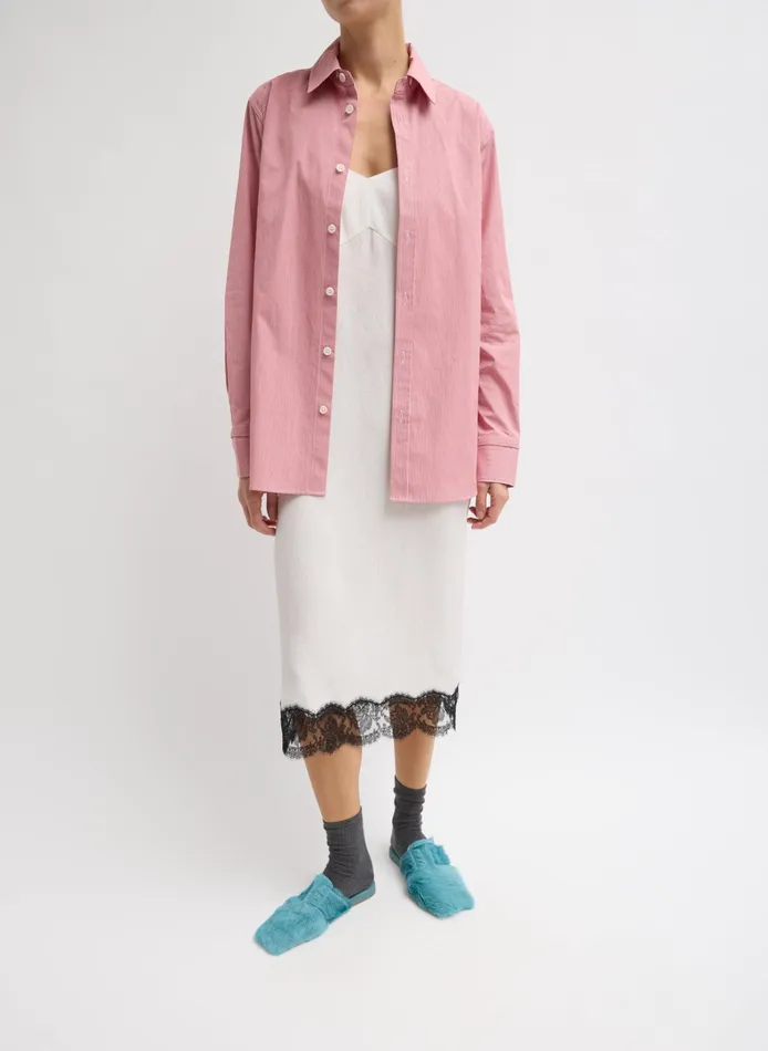 Women Tibi Tops Mini Check Shirting Detached Slim Shirt