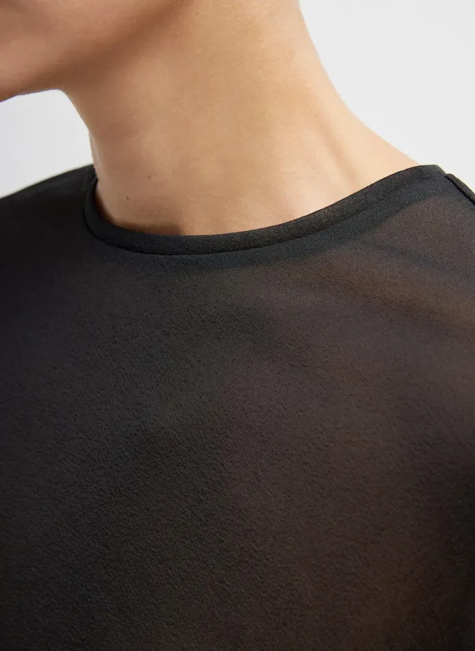 Women Tibi Tops Sheer Gauze Easy TShirt