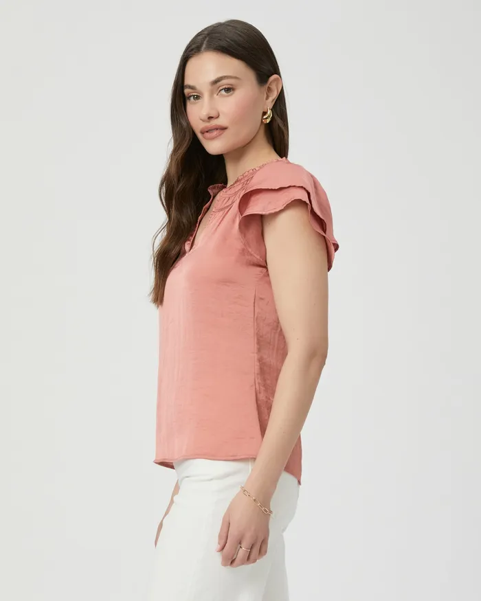 Women Tops and Blouses PAIGE Moriah Top 8211 Pink Terracotta Women Tops and Blouses PAIGE Moriah Top 8211 Pink Terracotta