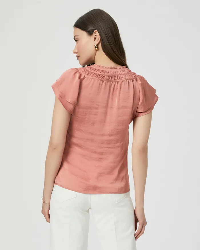 Women Tops and Blouses PAIGE Moriah Top 8211 Pink Terracotta Women Tops and Blouses PAIGE Moriah Top 8211 Pink Terracotta