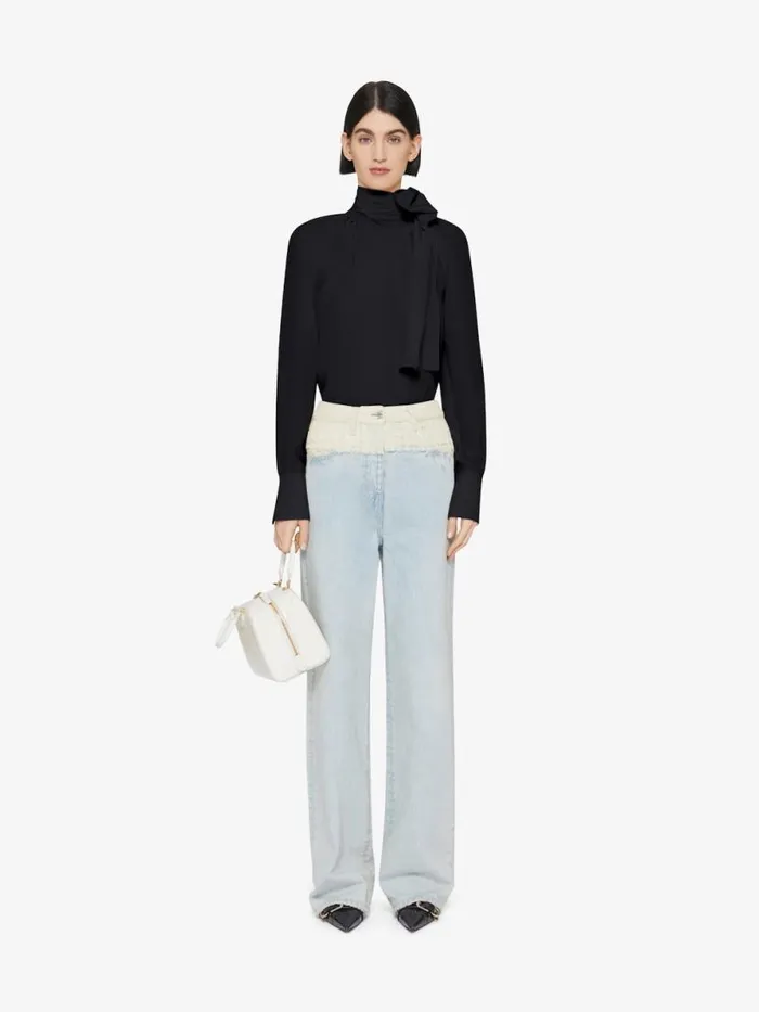 Women Tops and Shirts Givenchy Blouse In Silk With Lavallire Black