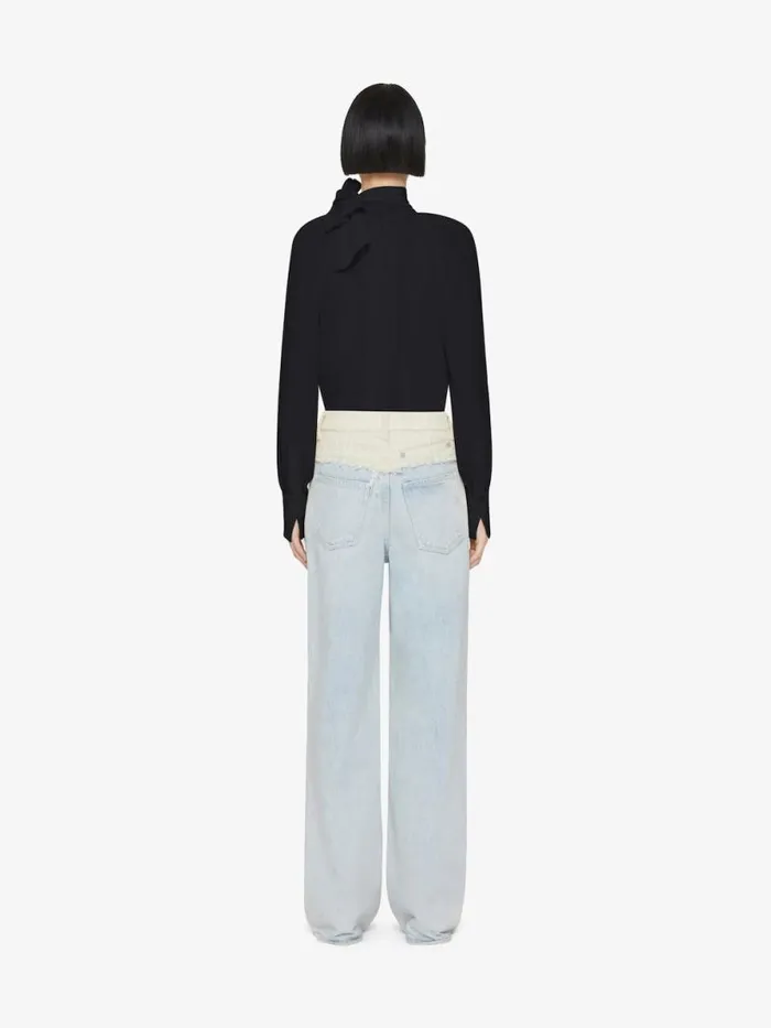 Women Tops and Shirts Givenchy Blouse In Silk With Lavallire Black