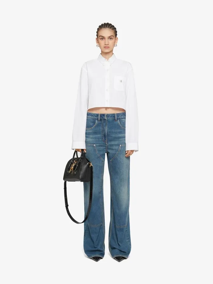 Women Tops and Shirts Givenchy Cropped Shirt In Poplin White