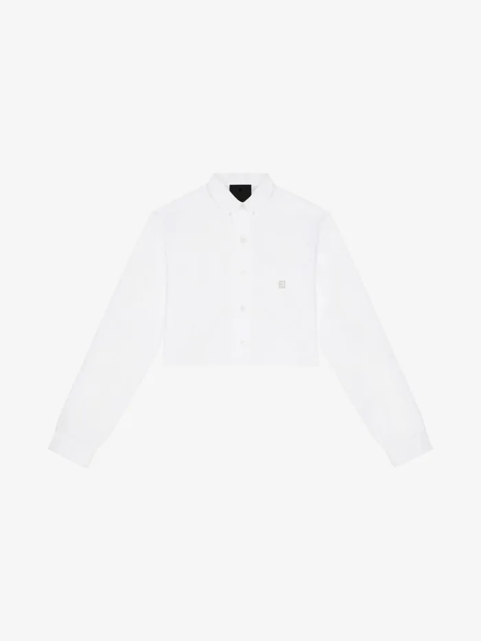 Women Tops and Shirts Givenchy Cropped Shirt In Poplin White