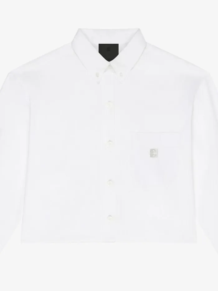 Women Tops and Shirts Givenchy Cropped Shirt In Poplin White