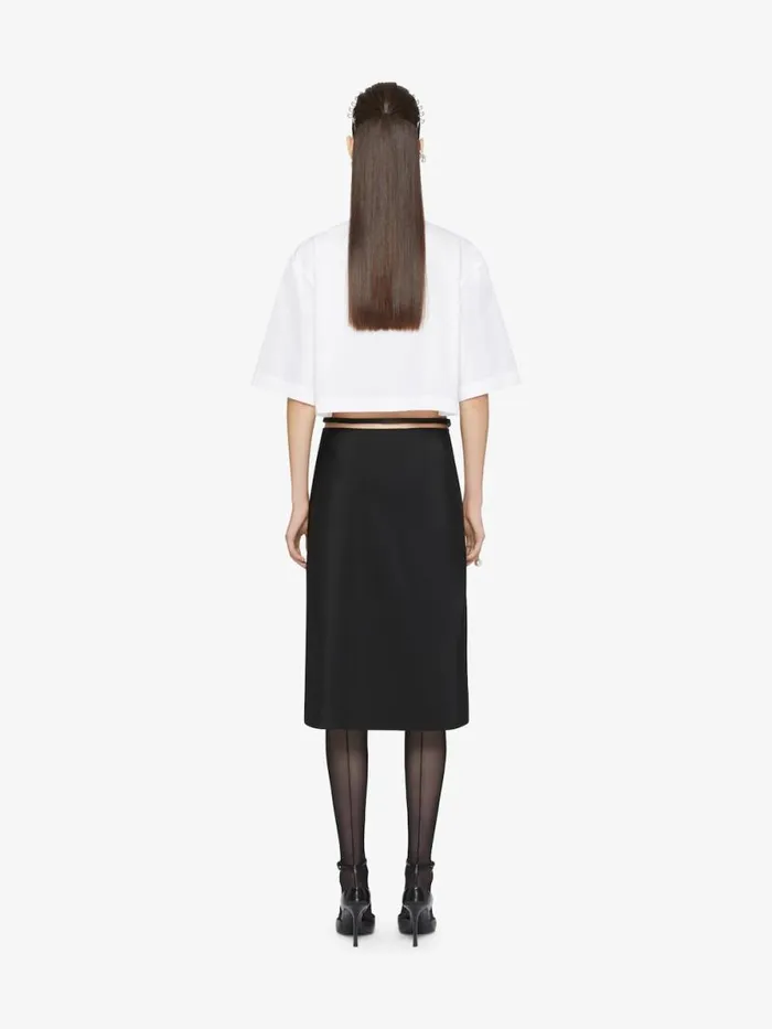 Women Tops and Shirts Givenchy Cropped Shirt In Poplin With Crystals Silvery