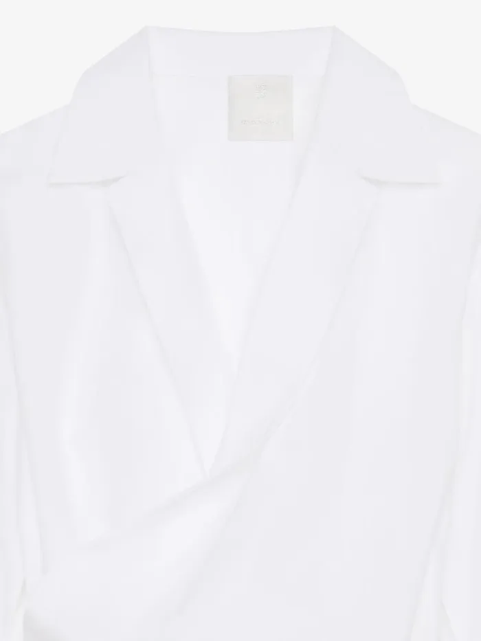 Women Tops and Shirts Givenchy Wrap Shirt In Poplin White