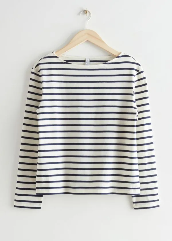 Women Tops and Tshirts and Other Stories Breton Stripe Top Navy Stripes