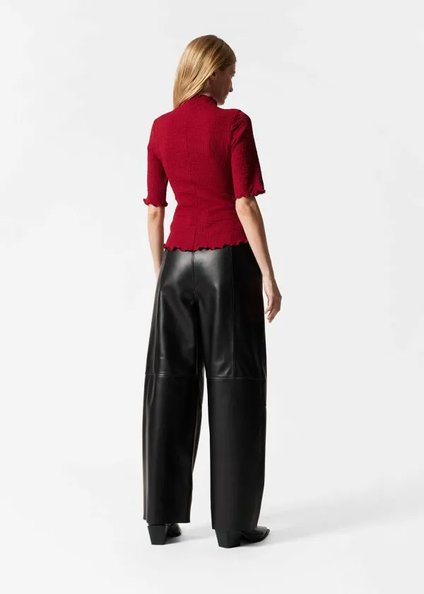 Women Tops and Tshirts and Other Stories Crinkled LettuceEdge Top Red