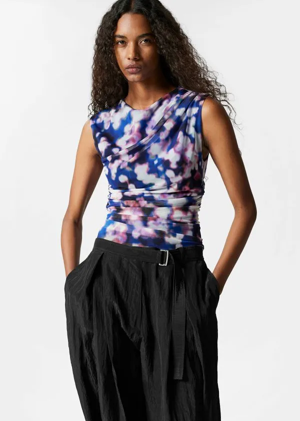 Women Tops and Tshirts and Other Stories Draped Top Blue Pattern