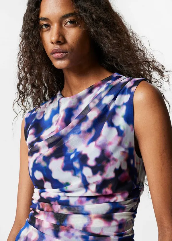 Women Tops and Tshirts and Other Stories Draped Top Blue Pattern