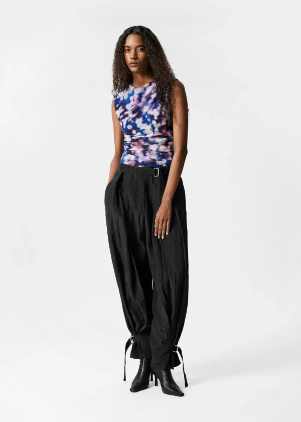Women Tops and Tshirts and Other Stories Draped Top Blue Pattern