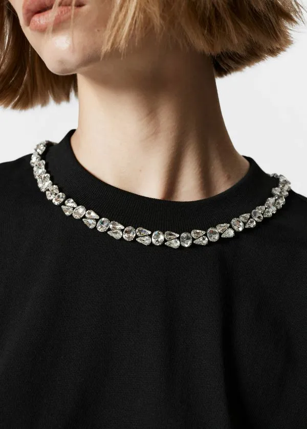 Women Tops and Tshirts and Other Stories Embellished TShirt Black