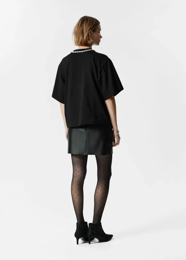 Women Tops and Tshirts and Other Stories Embellished TShirt Black