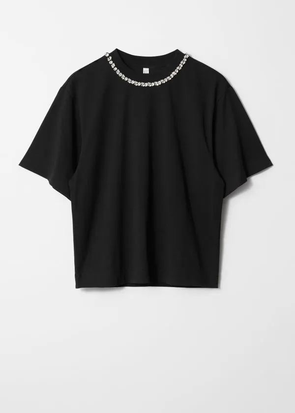 Women Tops and Tshirts and Other Stories Embellished TShirt Black