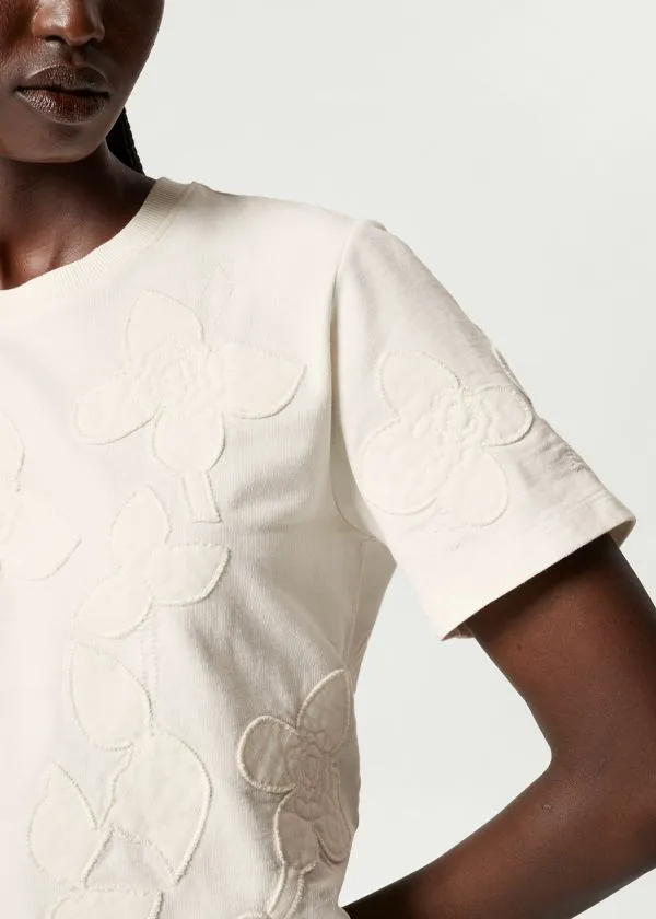 Women Tops and Tshirts and Other Stories FloralAppliqu TShirt White