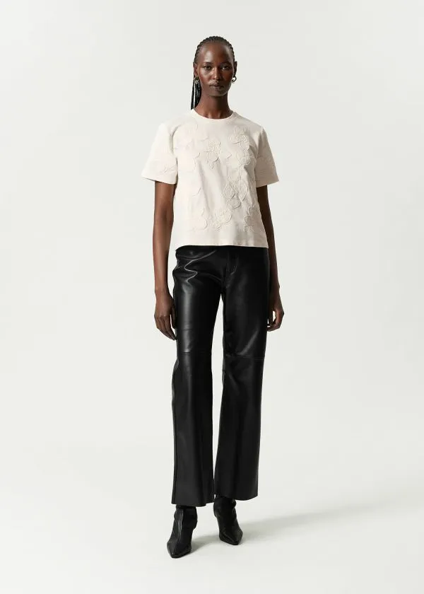 Women Tops and Tshirts and Other Stories FloralAppliqu TShirt White