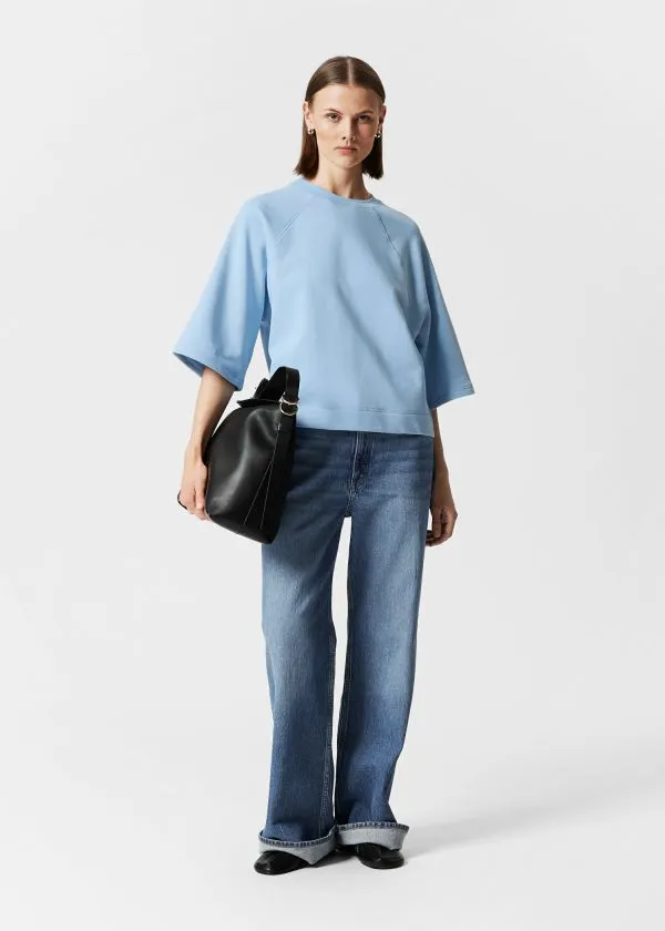 Women Tops and Tshirts and Other Stories Jersey Sweater Light Blue