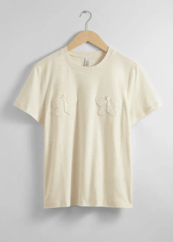 Women Tops and Tshirts and Other Stories LinenBlend TShirt Cream
