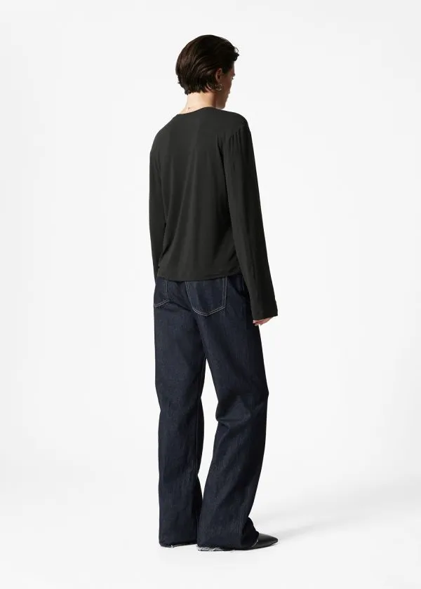 Women Tops and Tshirts and Other Stories LongSleeve Jersey Top Black