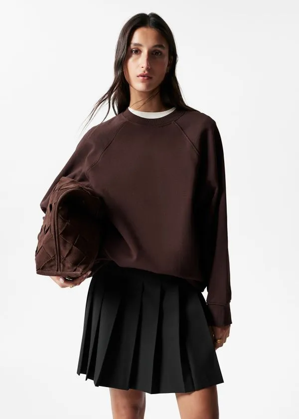 Women Tops and Tshirts and Other Stories Oversized Sweatshirt Brown