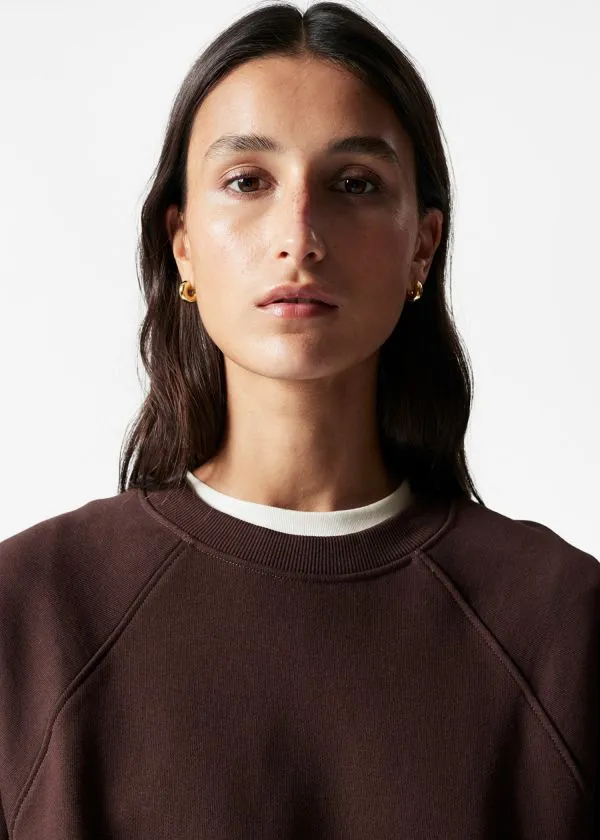 Women Tops and Tshirts and Other Stories Oversized Sweatshirt Brown