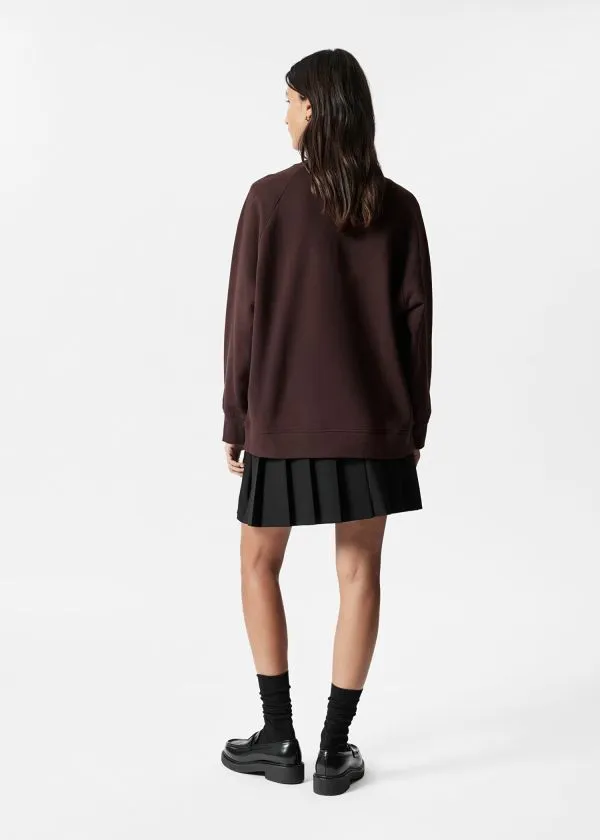 Women Tops and Tshirts and Other Stories Oversized Sweatshirt Brown