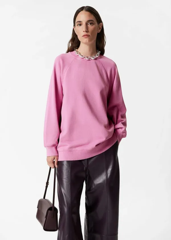 Women Tops and Tshirts and Other Stories Oversized Sweatshirt Washed Pink