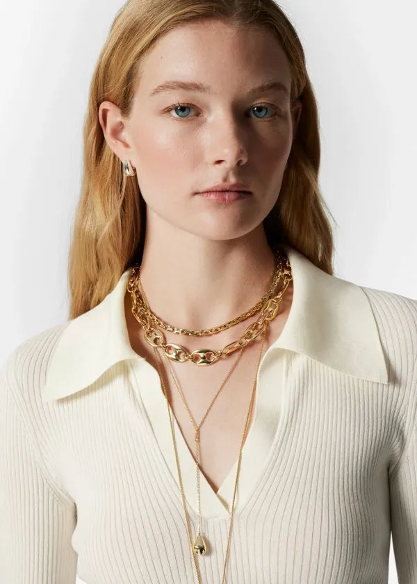 Women Tops and Tshirts and Other Stories Ribbed Polo Top Ivory