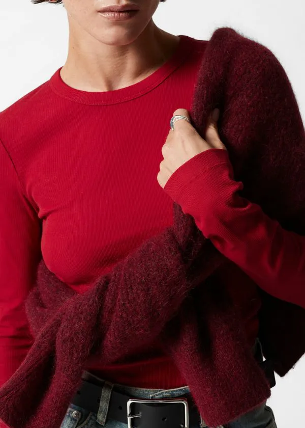 Women Tops and Tshirts and Other Stories Ribbed Top Red