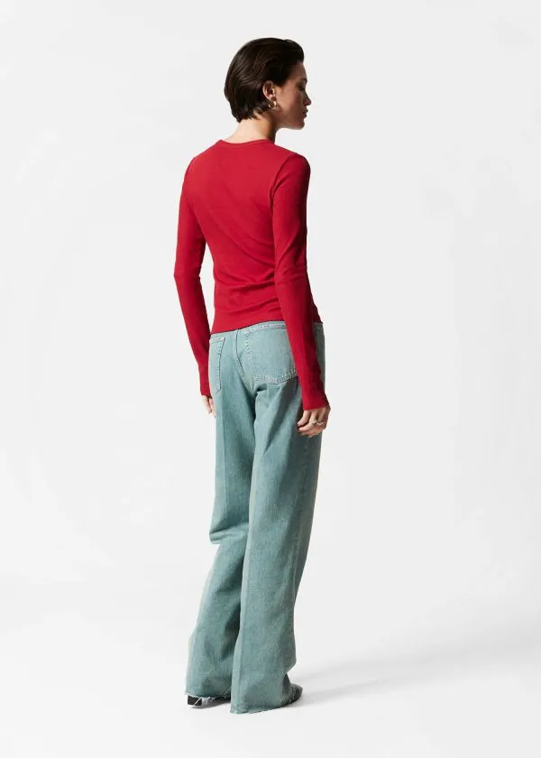 Women Tops and Tshirts and Other Stories Ribbed Top Red