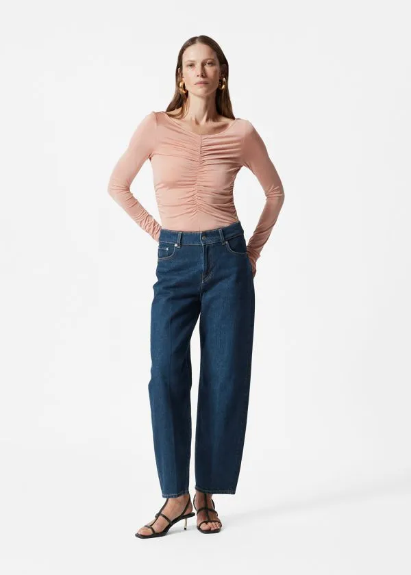 Women Tops and Tshirts and Other Stories Ruched Top Pink