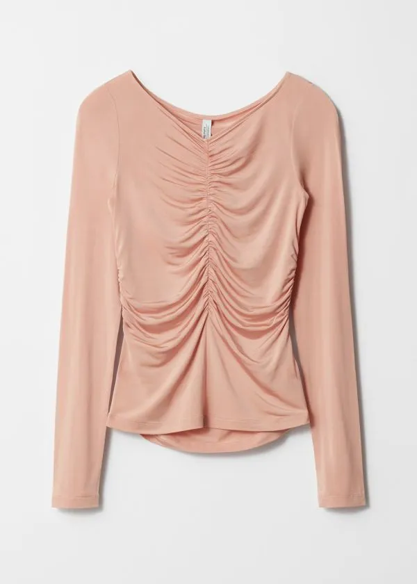 Women Tops and Tshirts and Other Stories Ruched Top Pink